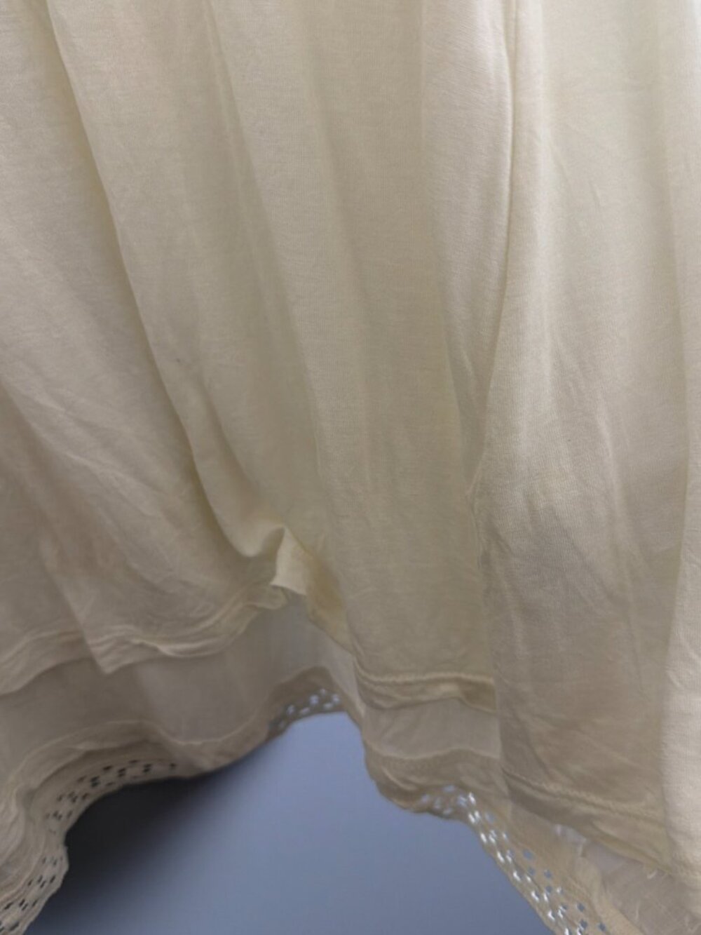Lucky Brand Dress Women 1X Ivory Eyelet Linen Blend Beach Lined Boho Country - Picture 4 of 10